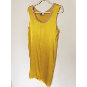 Lanvin gold silk slip dress